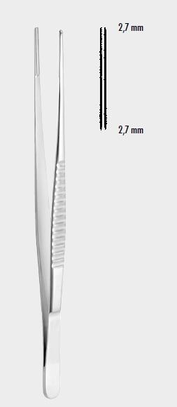 Атравматичний пінцет ДЕБЕЙКІ (DEBAKEY), 2,7 мм (mm), 20 см (cm). Бренд: Zepf (Зепф).